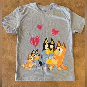 Bluey Kids' Blue Cartoon Character T-Shirt, Size Small